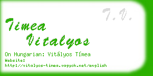 timea vitalyos business card